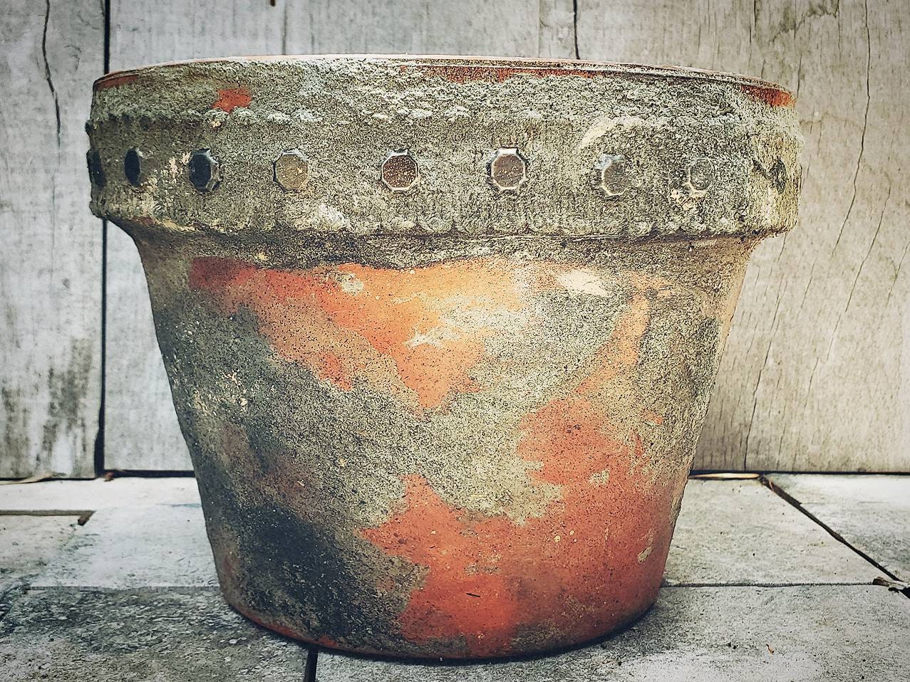 Image of Terracotta ceramic pot with rustic finish