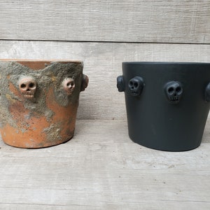 Terracotta Skull Planter/ The OG DP Skull Pot/ /Rustic Handmade Skull Planter