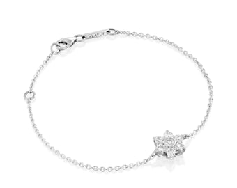 18K Flower Diamond bracelet / Gold Floral Diamond bracelet/ Floral Diamond bracelet / Diamond Flower by ALAYOF gift fine jewelry minimalist