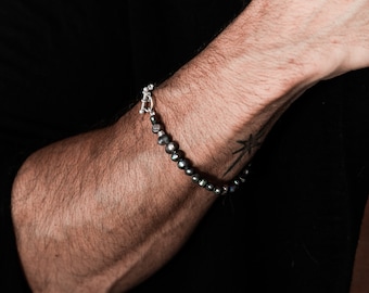 Pearls Bracelet men Sterling Silver 925 handmade Jewelry Natural freshwater Luxury Unisex Gift for men Alayof