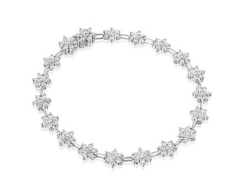 Pulsera de tenis 18K Gold, Premium flower alayof Diamantes, Pulsera de oro, Pulsera de diamantes, Oro de 18K, Pulsera para mujer / hombre ALAYOF de lujo