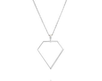 Necklace Geometric Diamond White Gold 18K Diamond Men Jewelry Natural Luxury Unisex Gift ALAYOF