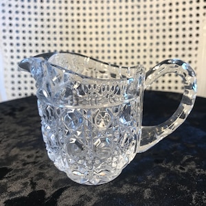 Vintage Federal Glass Royal Brighton Creamer: Diamond Cut Octagon