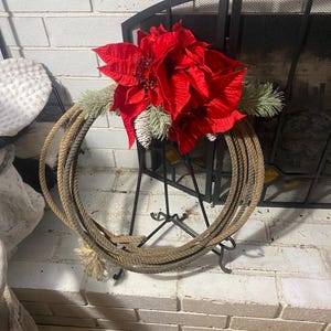 Vintage - 1990's  - Lasso Roper's Western Rope Basket- Bowl -Centerpiece -Cowboy Rope - Ranch - Western Decor - Rawhide Trim - 10” Diameter