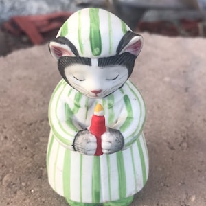 1995 - RARE - Difficult to find - Schmid - Kitty Cucumber - Ellie Porcelain Figurine - Christmas - Winter - B. Shackman