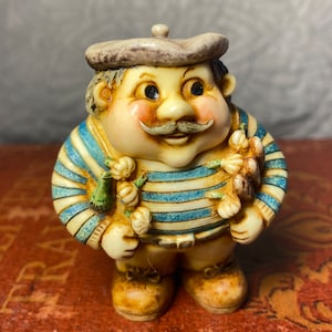 Vintage – 2000 – Harmony Ball Co., Pot Belly&#39;s – „Belly Warmer 2“ (Der Franzose) – Figur mit Deckel – Originalverpackung – Original-Authentizitätskarte