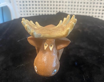 Vintage - 1976 - Artesania Rinconda - Moose Figurine - Uruguay - #051 - Adorable! - 3.5" Tall x 2.25" Wide x 3.75" Long