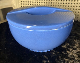 Vintage - 1940&#39;s - Hall China Company -  Round Lidded Refrigerator Container - Made Exclusively for Montgomery Ward & Company