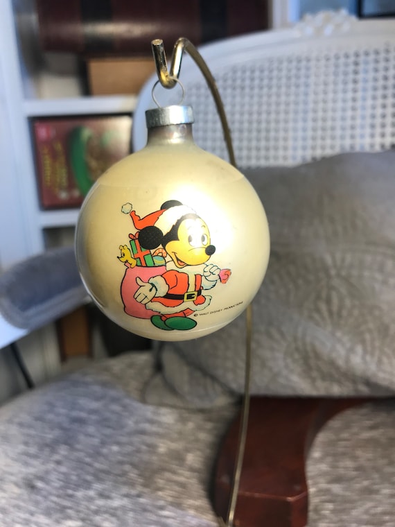 Santa Mickey Mouse Glass Ball Christmas Ornament - Walt Disney