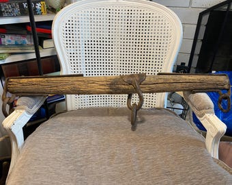 Antique - Wagon or Plow Singletree - Family Heirloom -Texas to California in 1850&#39;s -Made of Wood and Iron - Western Home Decor - 30.5&quot; Long