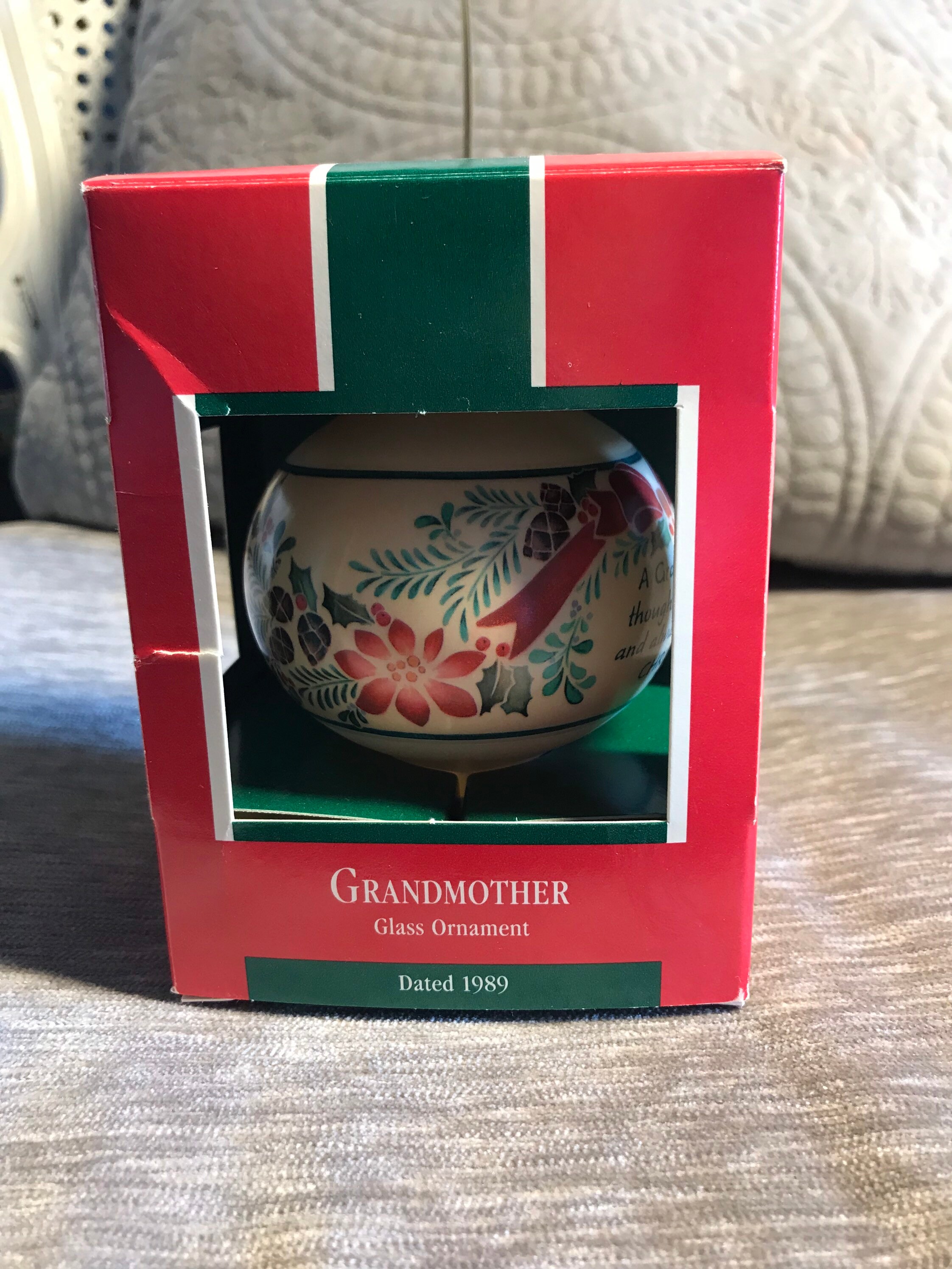 Ornement de Noël vintage années 1990 en cristal soufflé à la