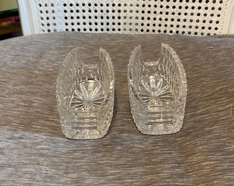 Vintage - 1990&#39;s - Set of Two (2) - Princess House - Heavy Crystal - Silverware (Flatware) Holder - Buffett Utensil Holder - Party Supplies