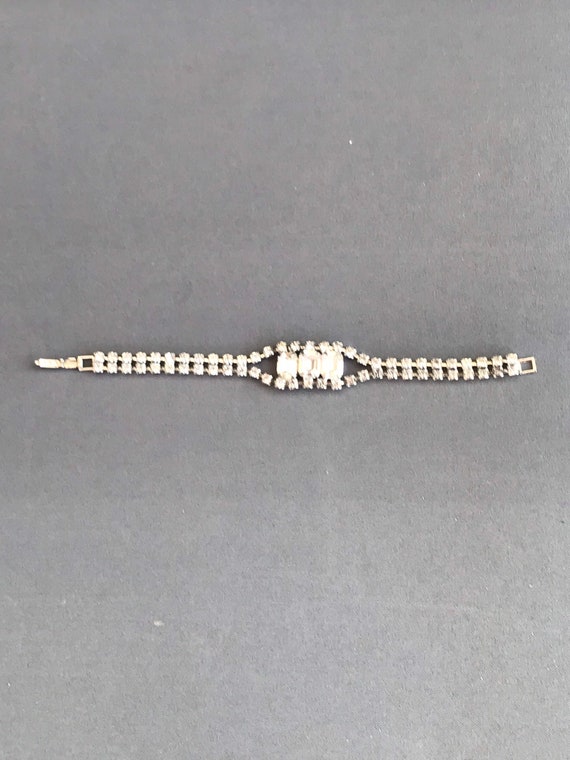 Vintage 1950s Clear Crystal Bracelet