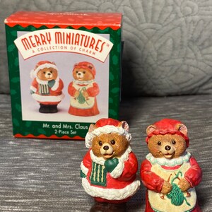 Vintage - 1995 - Hallmark Cards, Inc - Merry Miniatures - "Mr. and Mrs. Claus" - Conjunto de 2 peças - Mr.