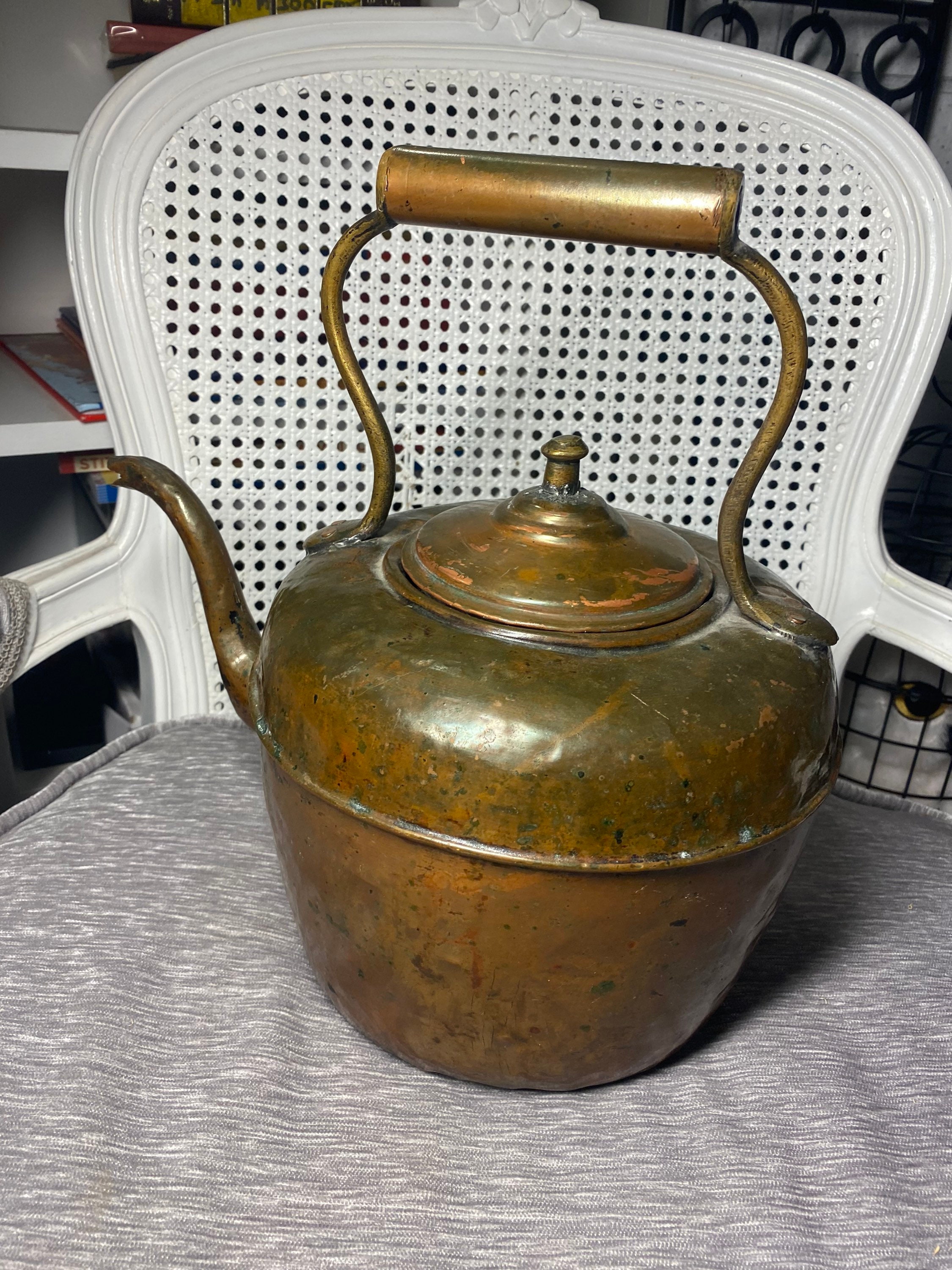 Vintage Premier Electric Copper Kettle, Brass & Wooden Handle Not