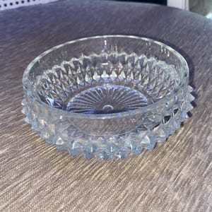 Vintage Indiana Glass Diamond Point Bowl - Candy Dish Centerpiece