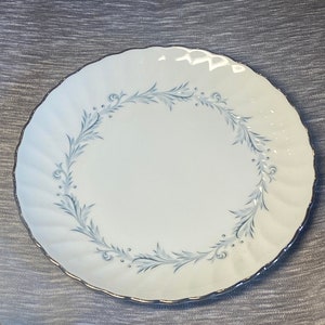 Vintage Syracuse China Bread Plate: Sonata White & Blue, Mid-Century Modern