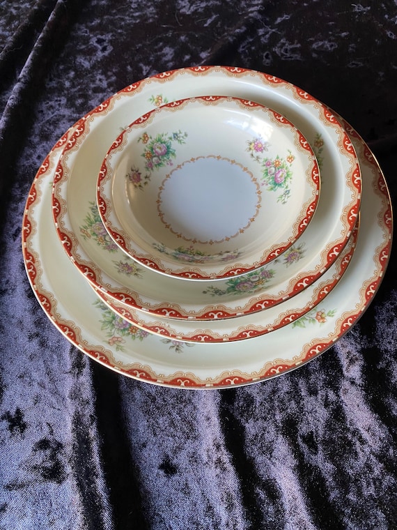 Vintage Meito China 5-piece Place Setting: Keepsake Floral Pattern