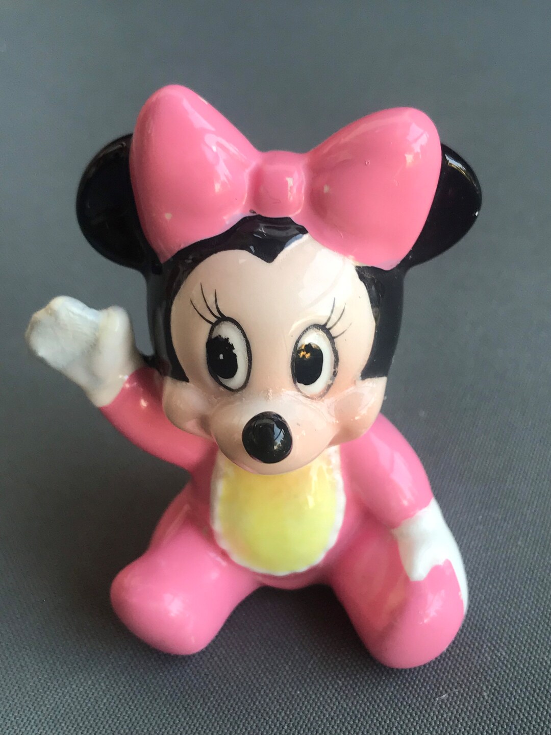 RARE VINTAGE 1970's Baby Minnie Mouse Miniature Figurine Porcelain