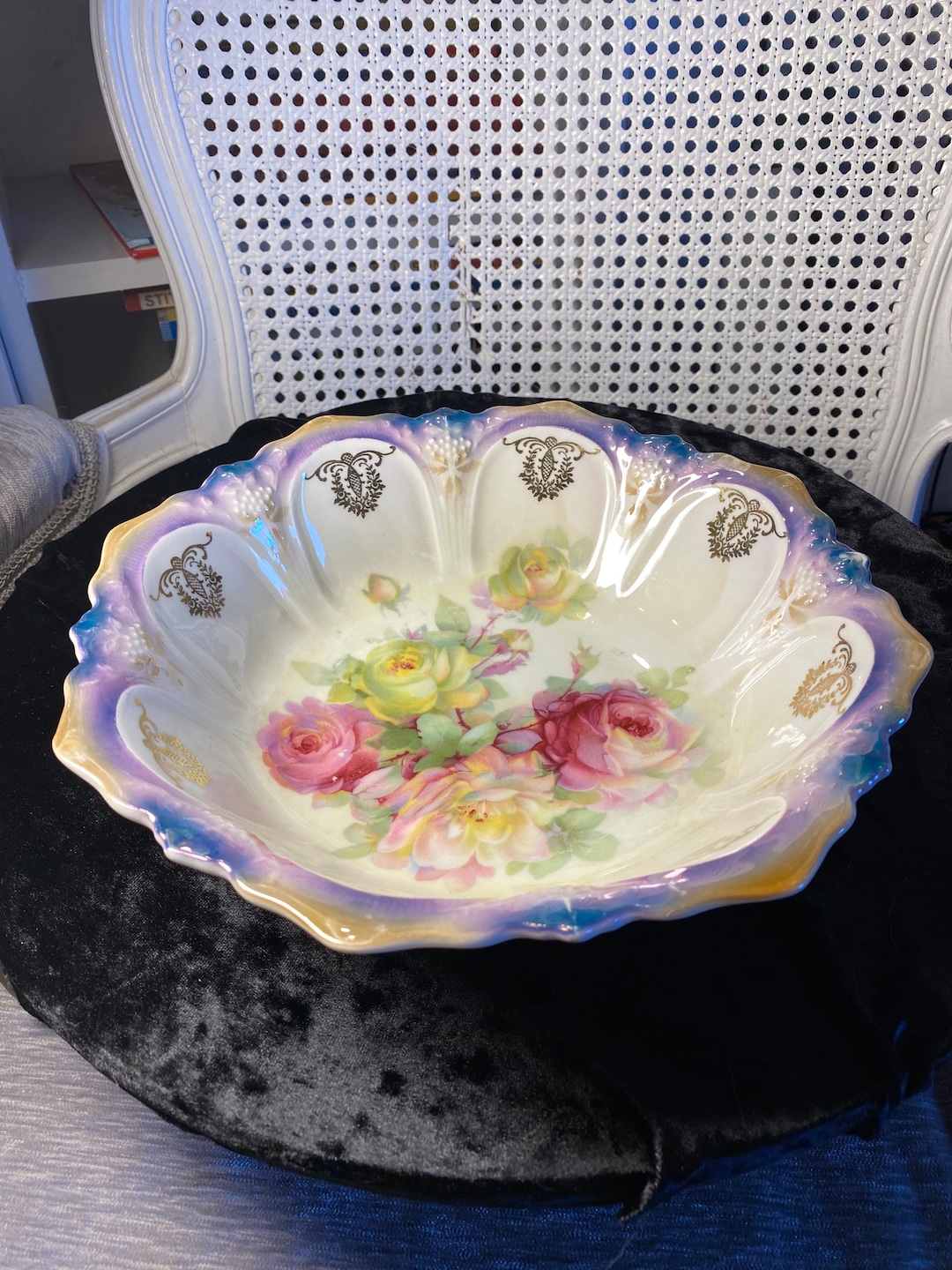 Antique Bavarian Porcelain Bowl: Hand-decorated Floral Serving Dish - Etsy