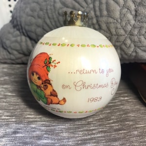 1983 Girl Animals - Décoration de Noël Hallmark - vintage