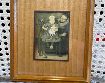 Antique Framed Photo: Mother and Child, Original Wood Frame (Late 1800s)