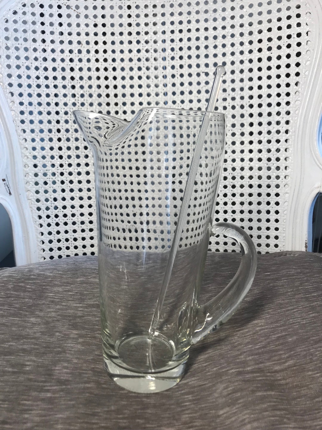 Vintage 1970's Lovely Crystal cocktail Pitcher Set Etsy