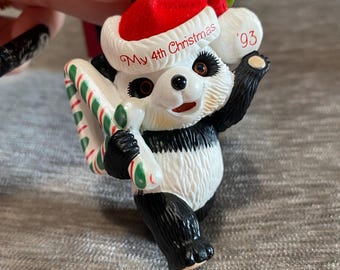 Vintage-Hallmark Christmas Ornament -Child&#39;s Age Collection -Child Born in 1989 &quot;My 4th Christmas&quot;