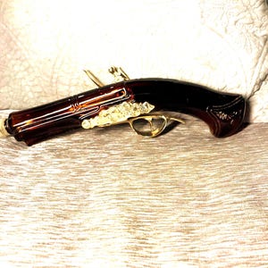 Vintage - Circa anni '70 - Bottiglia Avon - Decanter Derringer - Pezzo di Americana - Manico in vetro marrone ambrato - Dopobarba Deep Woods - Da collezione