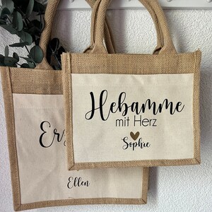 jute bag | gift bag | midwife | educator | Thanks | gift | Custom Gifts | shopping bag