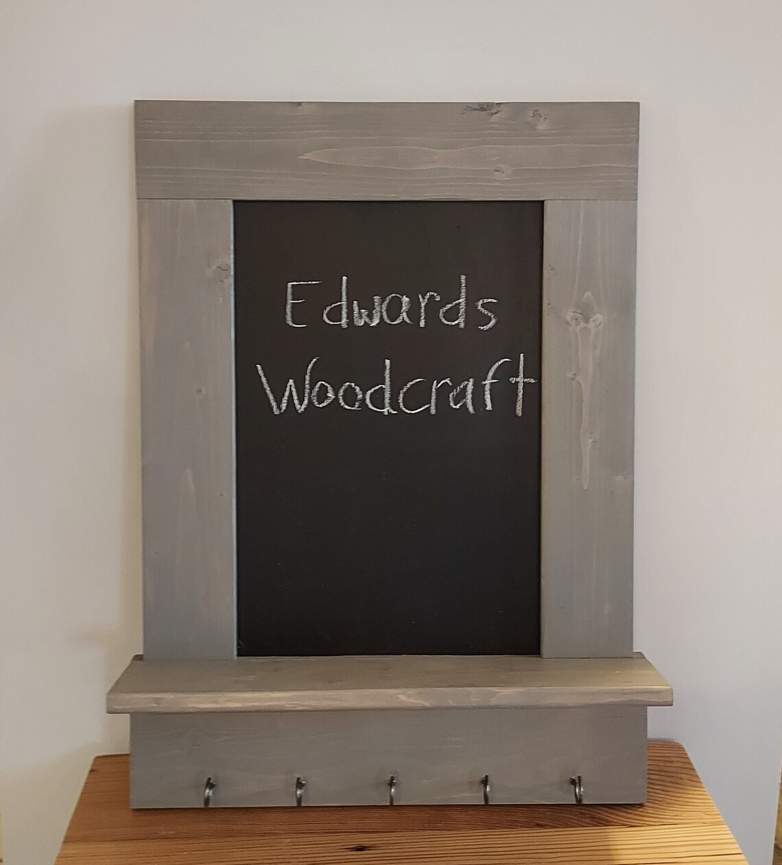 Rustic Chalkboard Key Holder Chalkboard With Shelf Farmhouse Style