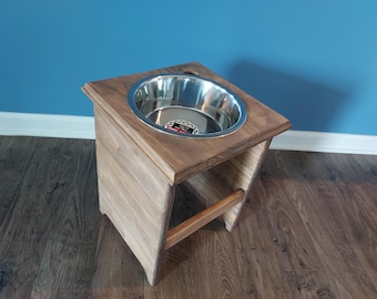 Extra large (16 inch) single dog food and water bowl stand | Elevated dog dish
