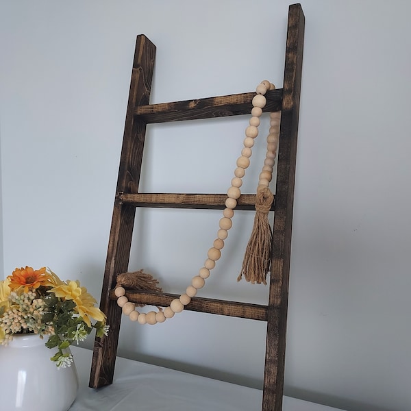 Rustic mini ladder | Tea towel ladder | Modern farmhouse style towel holder