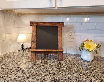 Rustic Pine Wood Tabletop Chalkboard Easel