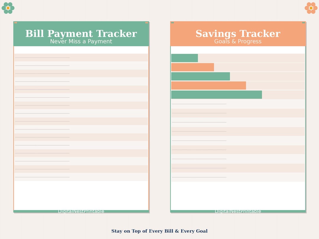 Spring Can Tracker Spring Budget Finance Tracker Printable | 10-page Bundle | Peach & Mint ...