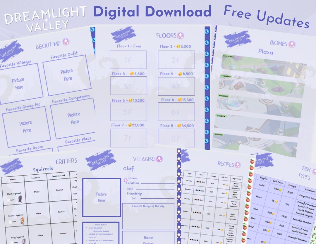 Dreamlight Valley Printable DIY Journal & Reference Guide Etsy