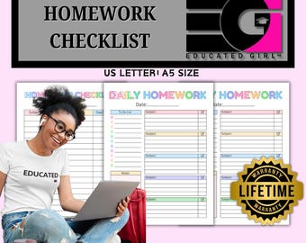 Akademische Planer Checkliste für Hausaufgaben, Studenten Agenda-Buch, Studienorganisator, Schulmaterial, Studentengeschenk, Studentenbinder-Einlage, Aufgabe