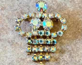 Vintage Women’s Aurora Borealis Rhinestone Fashion Brooch