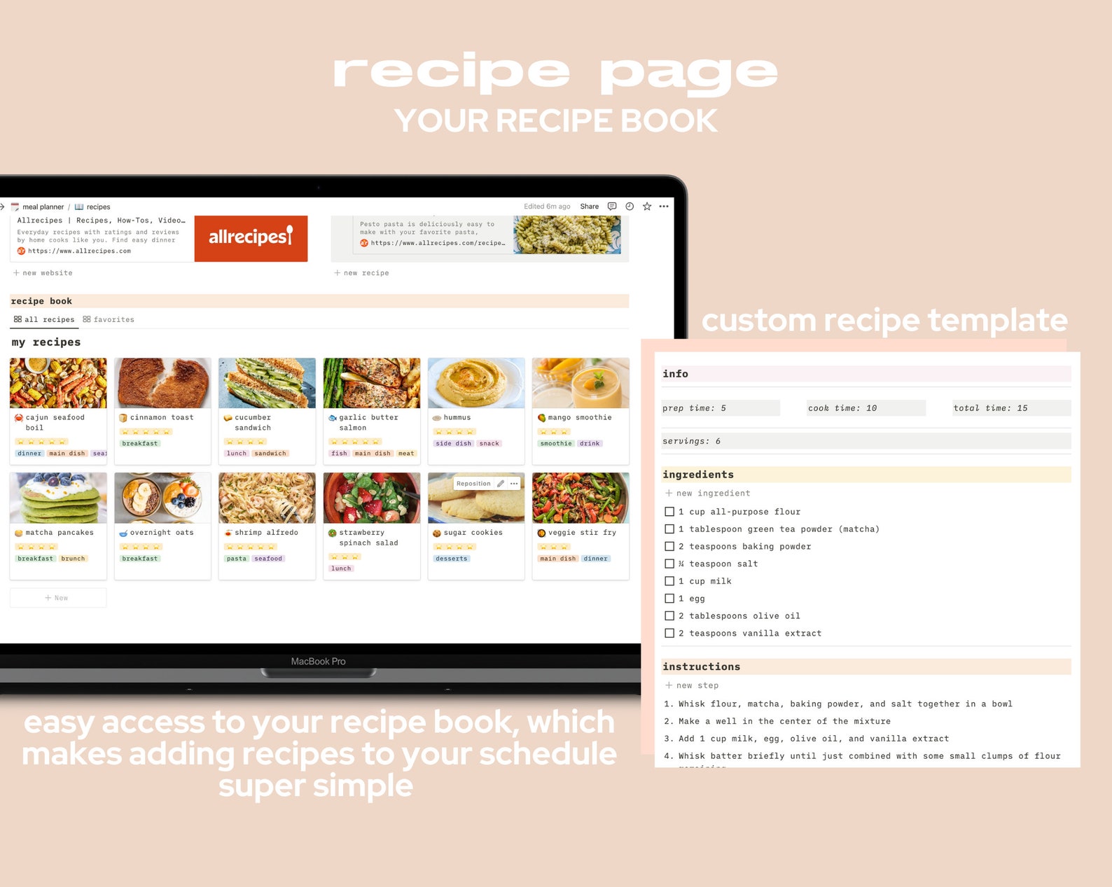 Meal Planner for Notion Meal Prep Notion Template Notion Grocery List Meal Planner for Notion Meal Prep Notion Template Notion Grocery List