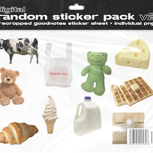 Digital Sticker Pack, Goodnotes Stickers, Korean Aesthetic Sticker Pack, Planner Sticky Notes, Korean Notebook Stickers (DIGITAL DOWNLOAD)