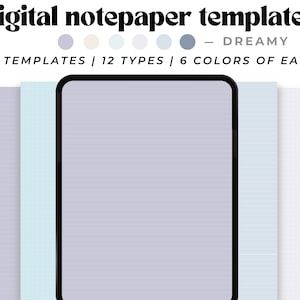 Purple Digital Notepaper Templates, Aesthetic GoodNotes Notepaper, Pastel Student Notebook, Digital Notebook , College Notebook