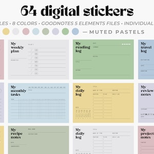 Pastell digitale Aufkleber, ästhetische digitale Haftnotizen, Planner Aufkleber, Goodnotes To-Do Liste Aufkleber, digitale To Do (DIGITAL DOWNLOAD)