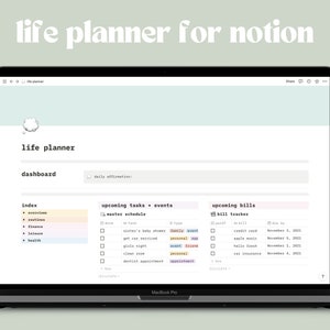 Life Planner for Notion, Daily Planner Notion Template, Aesthetic Tracker, Productivity Planner, Digital Notion Planner (DIGITAL DOWNLOAD)