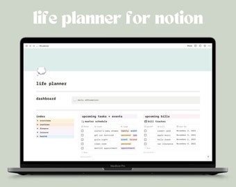 Life Planner for Notion, Daily Planner Notion Template, Aesthetic Tracker, Productivity Planner, Digital Notion Planner (DIGITAL DOWNLOAD)