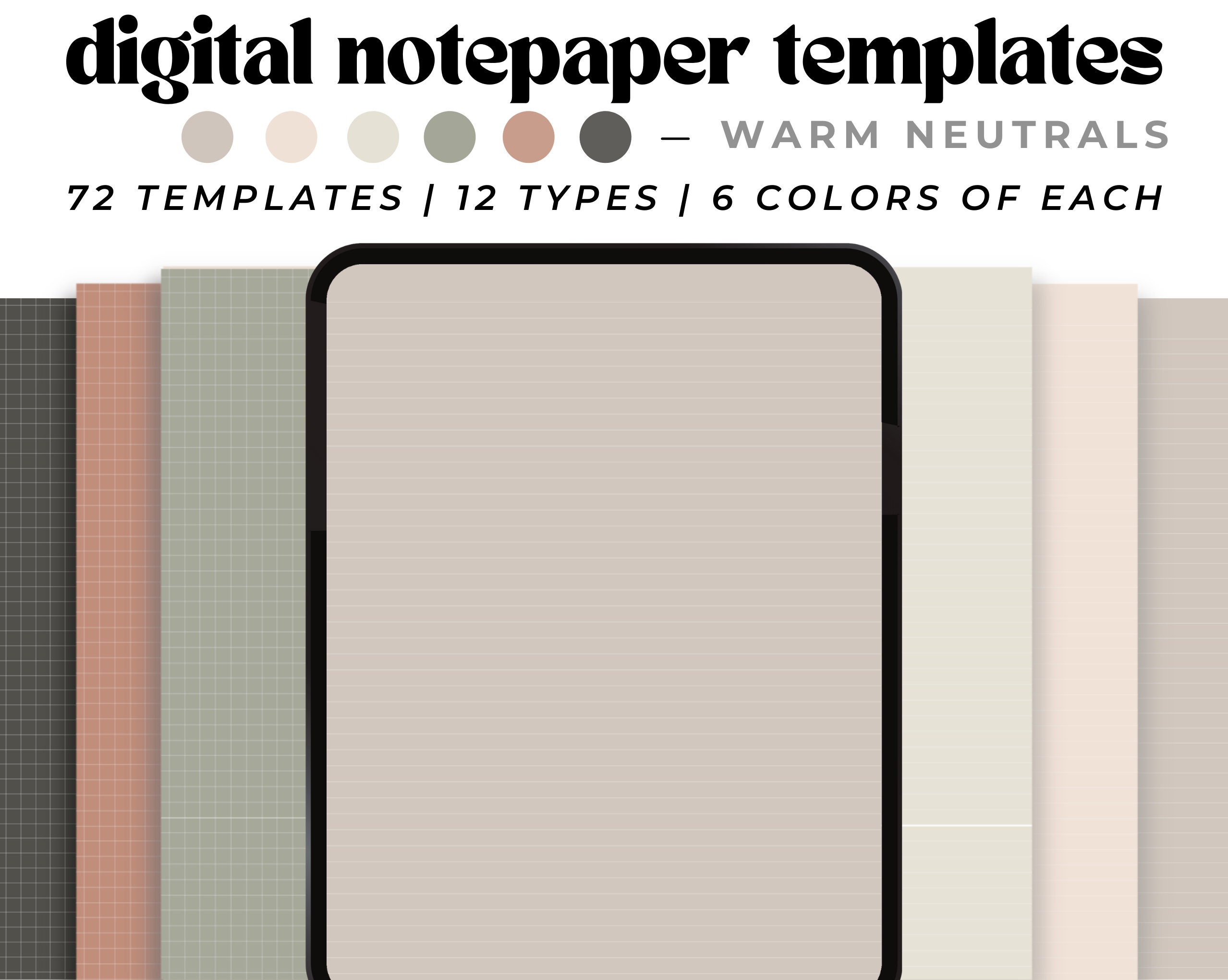 Earthy Note Papper Earth Tones Digital Notepaper, Aesthetic Neutral Goodnotes Notepaper ...