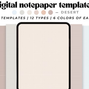 Neutrale digitale Briefpapiervorlagen, ästhetisches GoodNotes Briefpapier, Pastell-Studentennotizbuch, digitale Notizen, College-Notizbuch, digitales Papier
