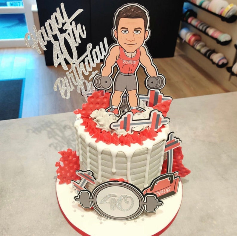 Weightlifter Cake Topper Collection Weightlifting Gym Cake - Etsy