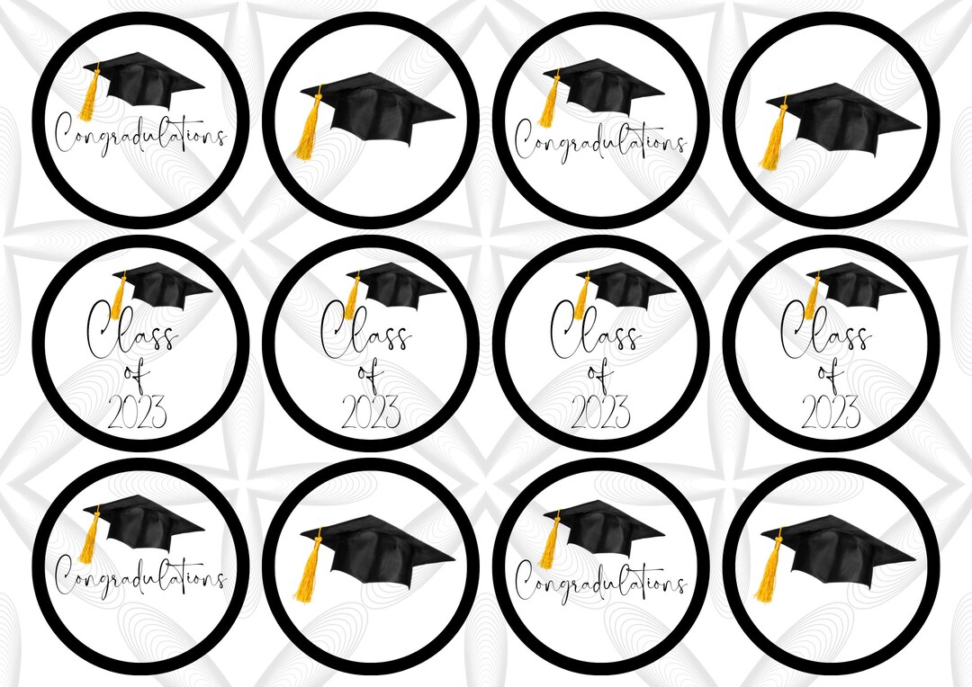 Instant Download. Graduation Cupcake Toppers, Grad Cupcakes, Graduation