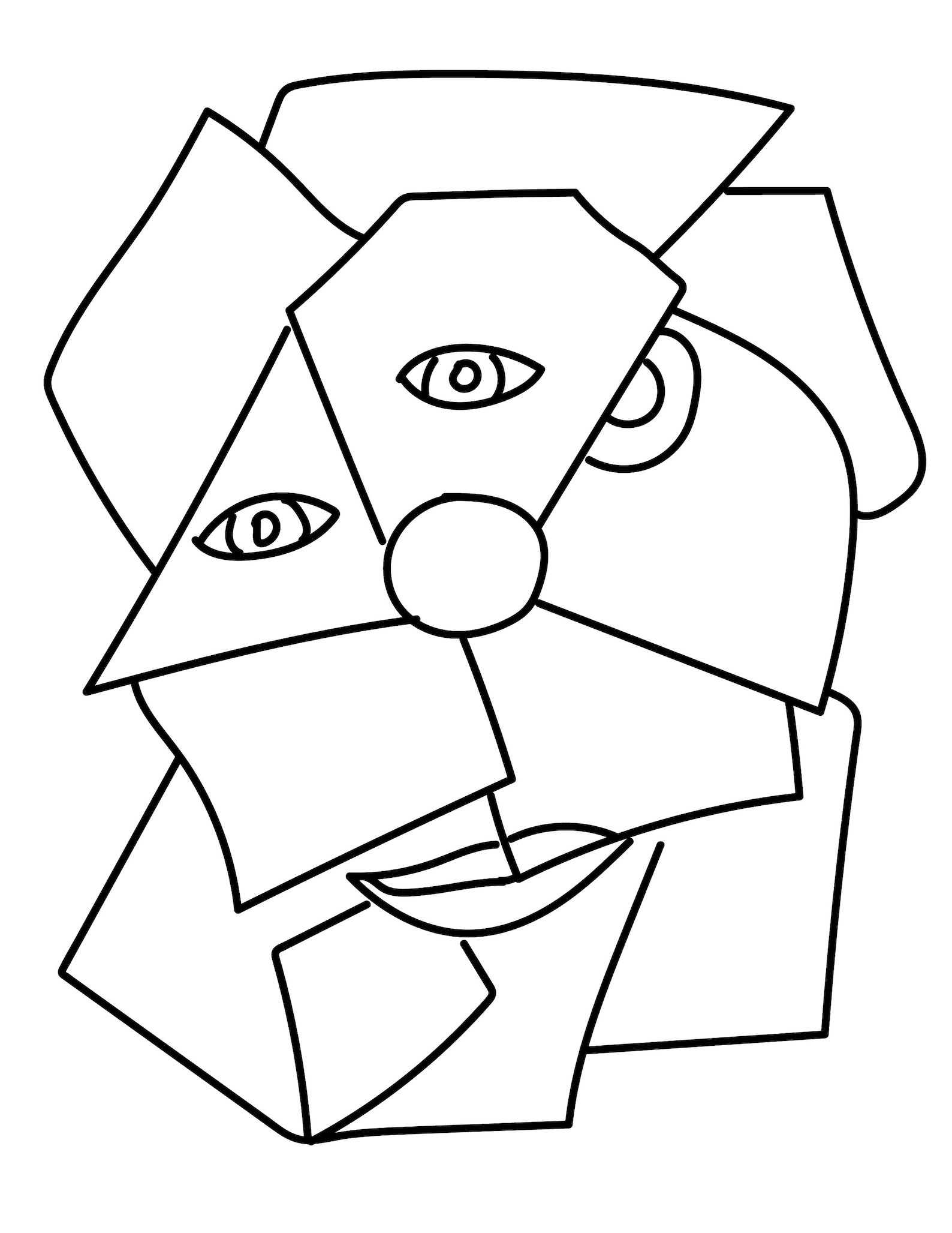 Cubism Coloring Pages Etsy