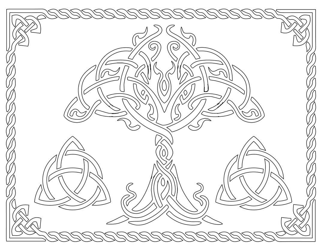 Celtic Tree Coloring Page - Etsy